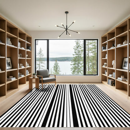 Monochromatic Bold Vertical Stripe Rug