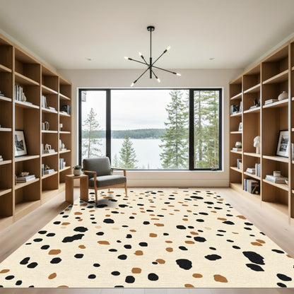 Brown Black Speckled Beige Spots Rug