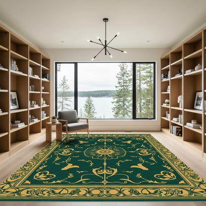 Gilded Verdant Vine Medallion Rug