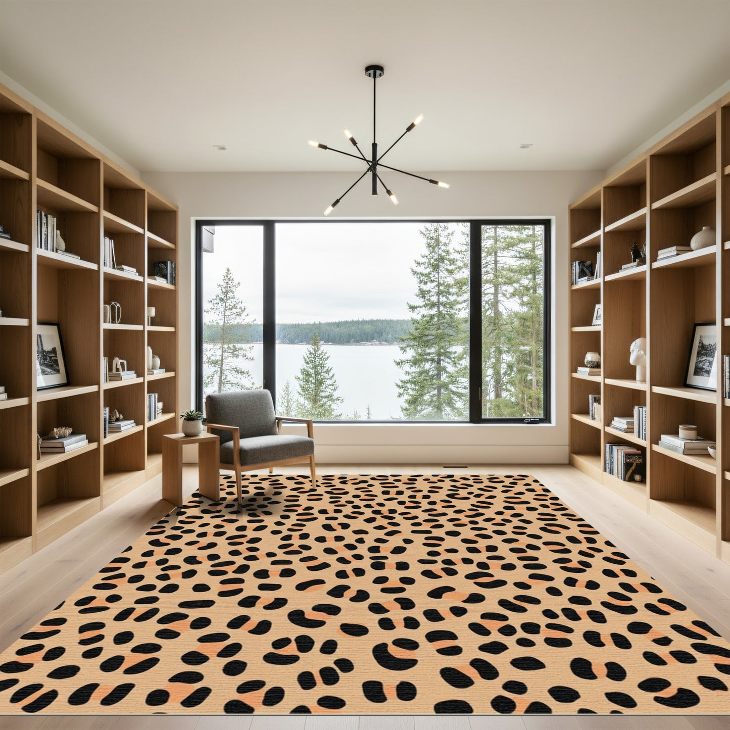 Classic Cheetah Spots Tawny Black Rug