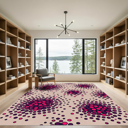 Pop Art Pink Crimson Circles Rug