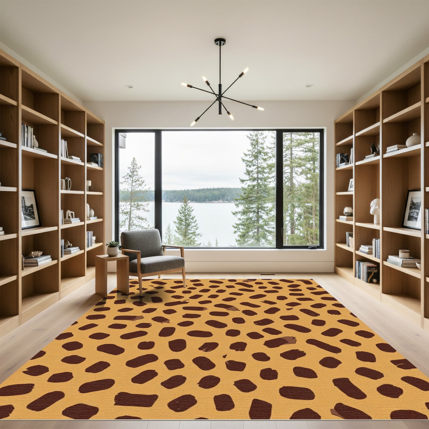 Brown Speckled Ochre Scatter Rug