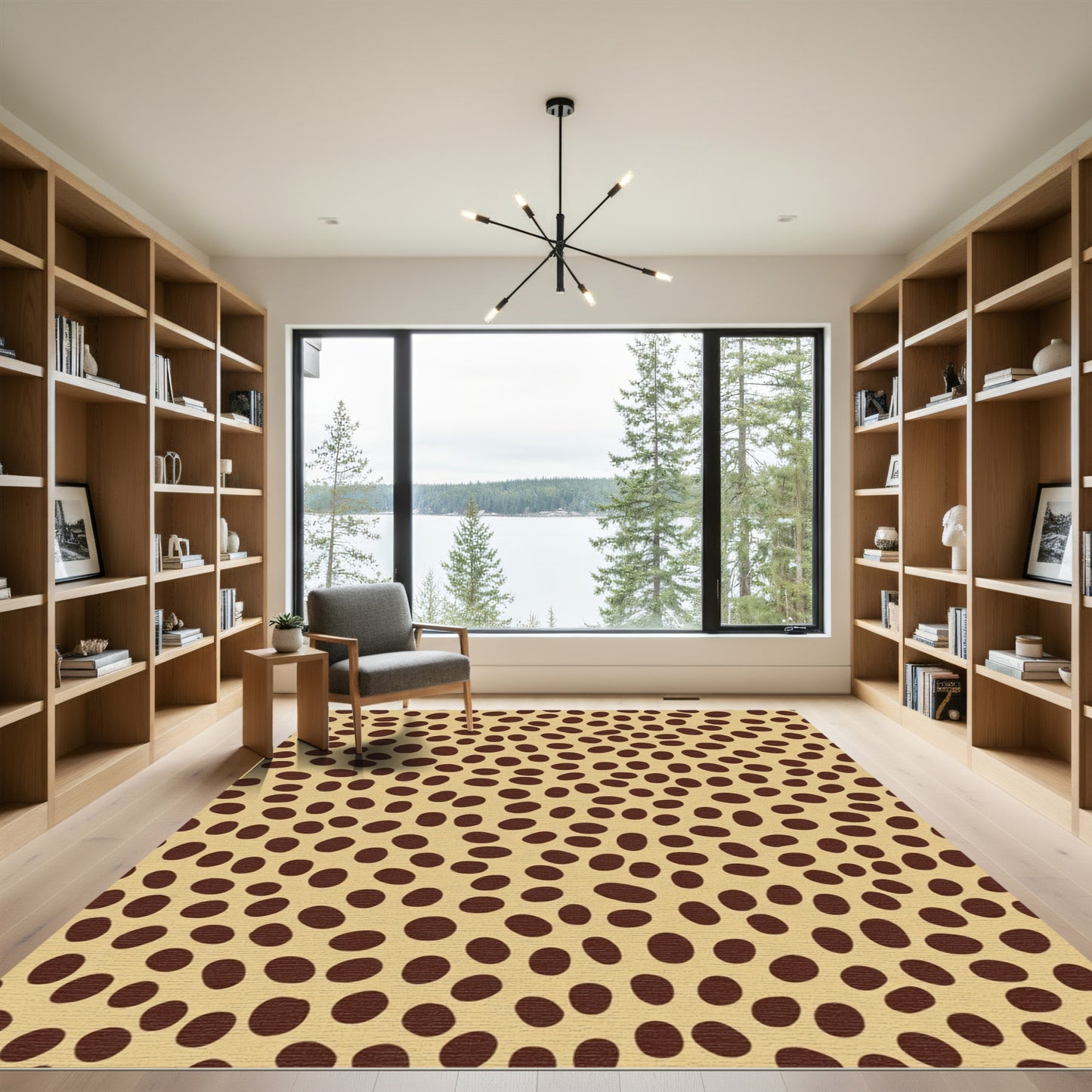 Tan Brown Spotted Animal Print Rug