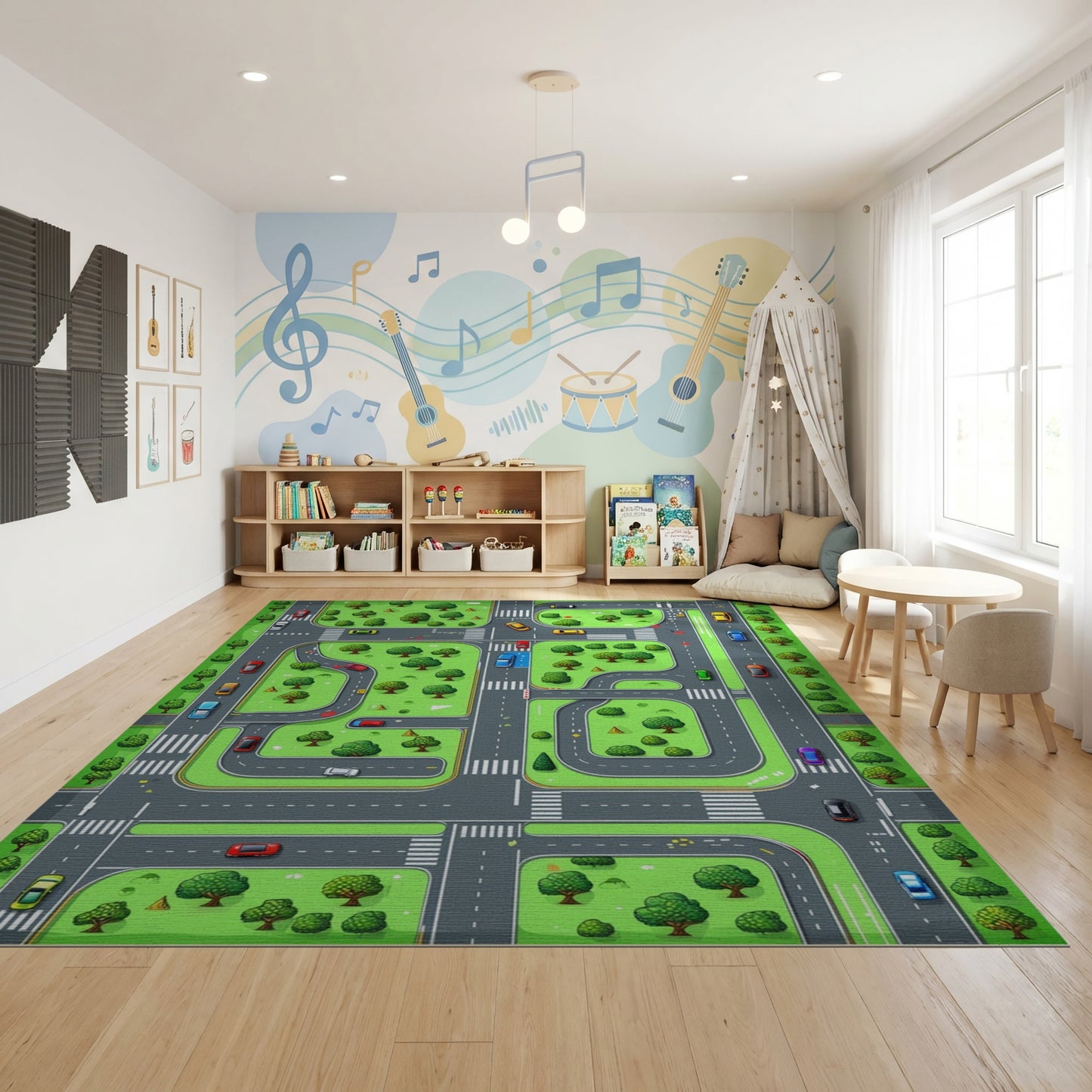 Playful City Road Map Rug
