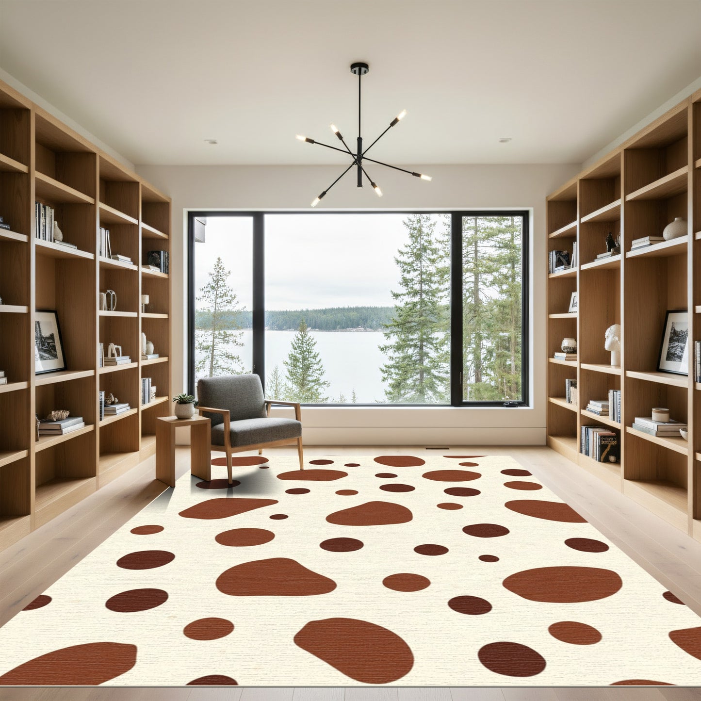 Brown Cream Irregular Spot Rug