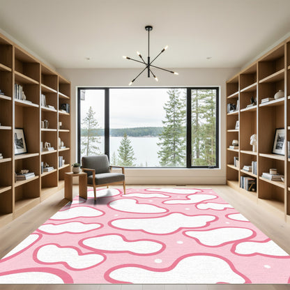 Pink Cloud Dreaming Abstract Composition Rug