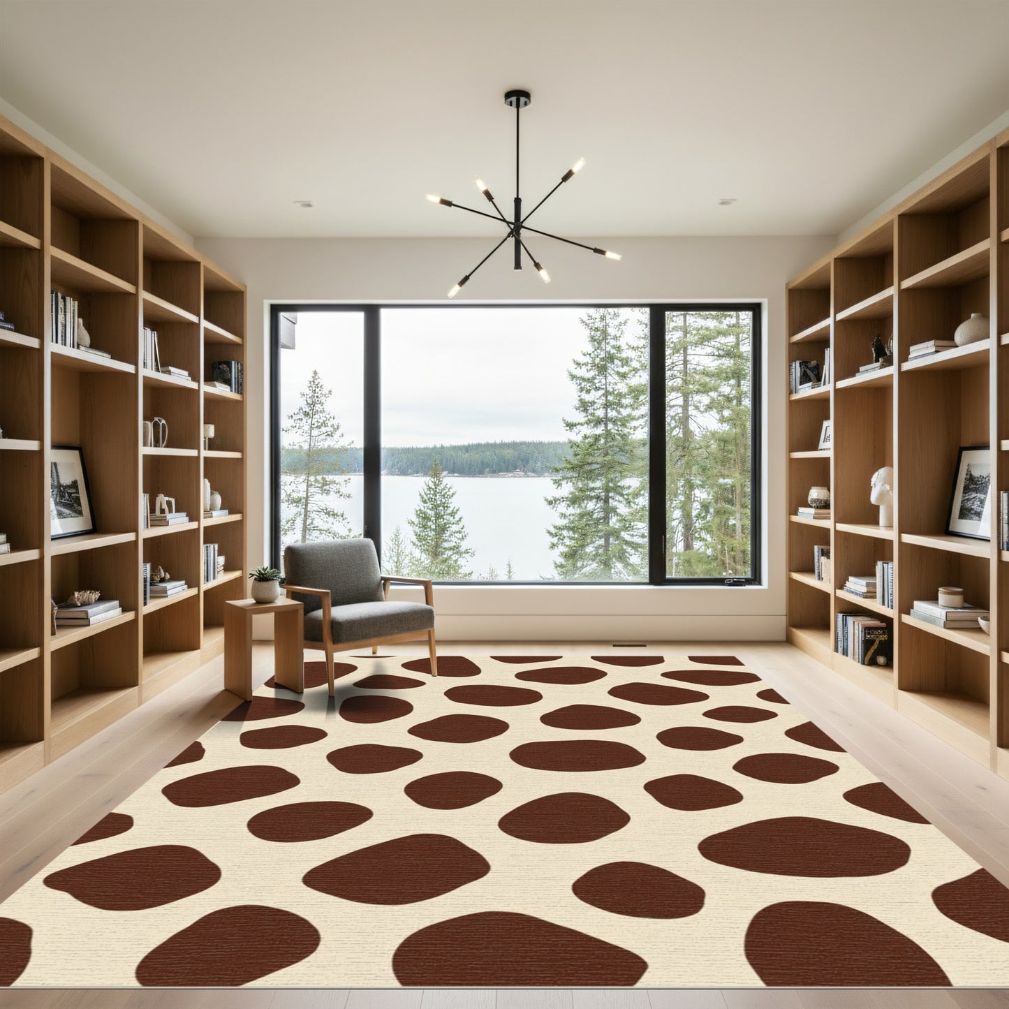 Brown Tan Spots Abstract Rug