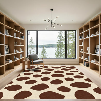 Brown Tan Spots Abstract Rug