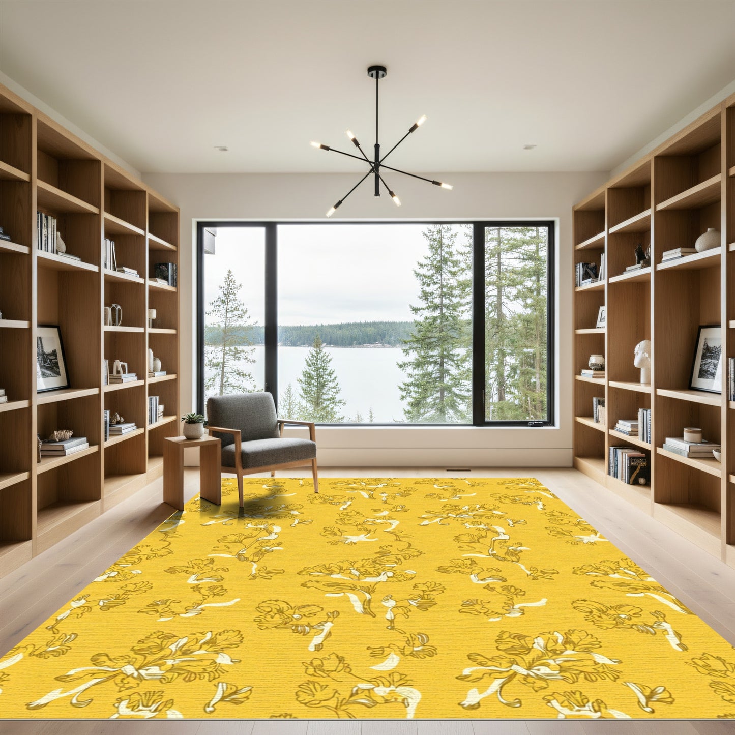 Golden Blossoms Chinoiserie Wallpaper Rug