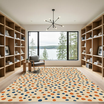 Terracotta Navy Speckled Scatter Rug