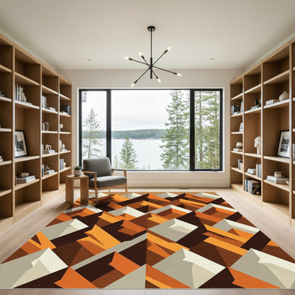 Geometric Mountain Peaks Rug