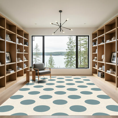 Aqua Polka Dot Classic Repeat Rug