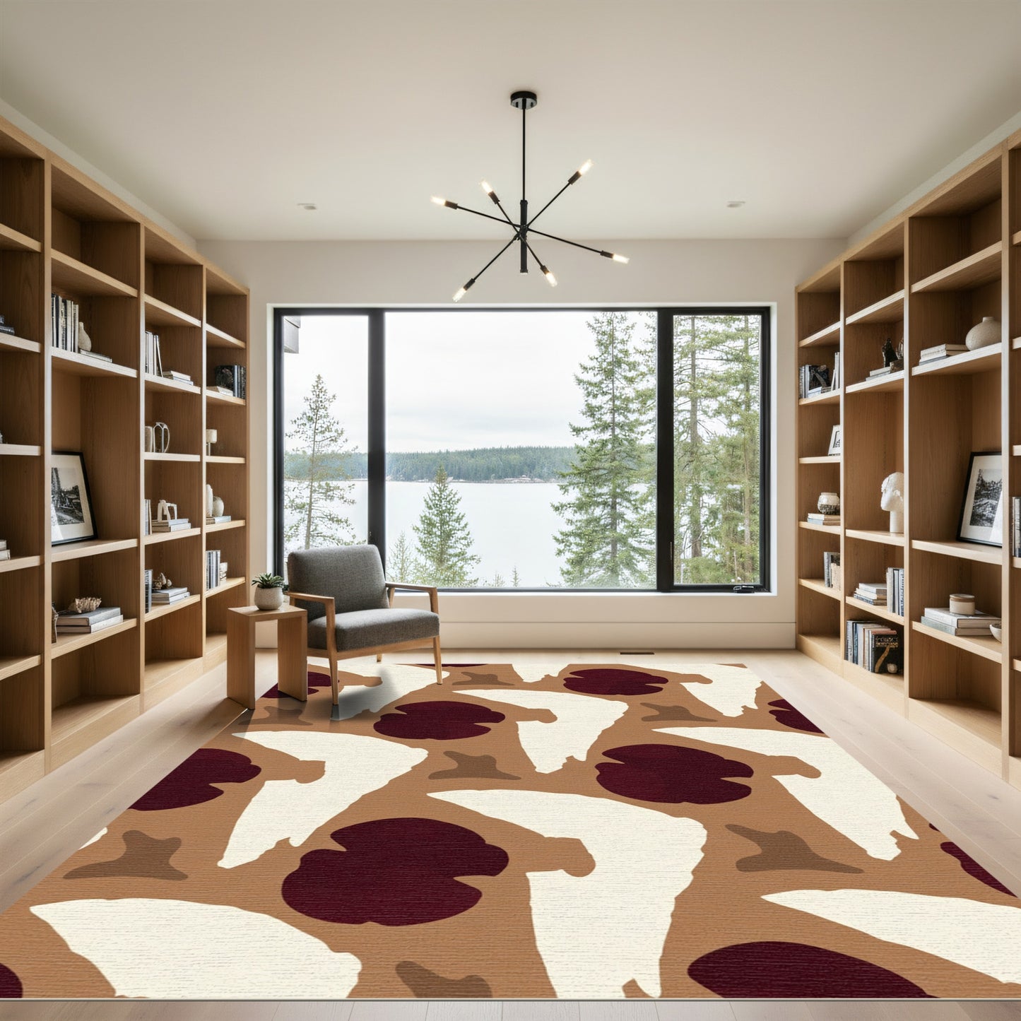 Abstract Earthy Shapes Rug