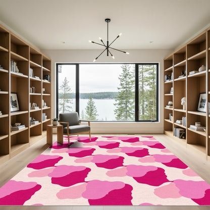Pink Camo Abstract Blobs Rug