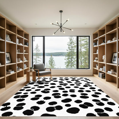 Black White Spotted Blob Rug