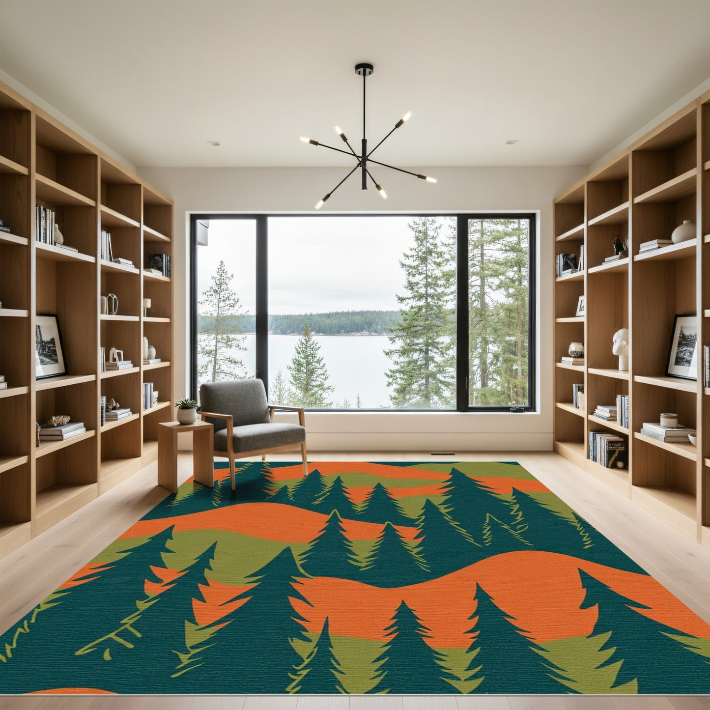 Forest Hills Teal Orange Grove Rug