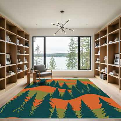 Forest Hills Teal Orange Grove Rug