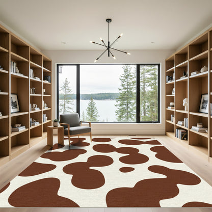 Brown White Blobs Rug