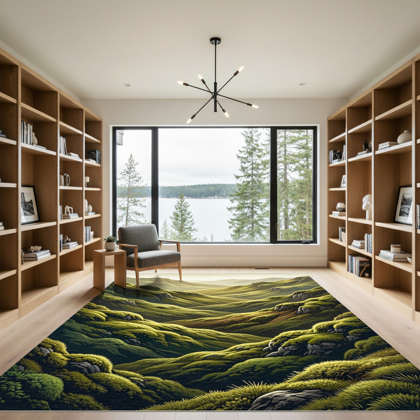 Verdant Rolling Hills Landscape Rug