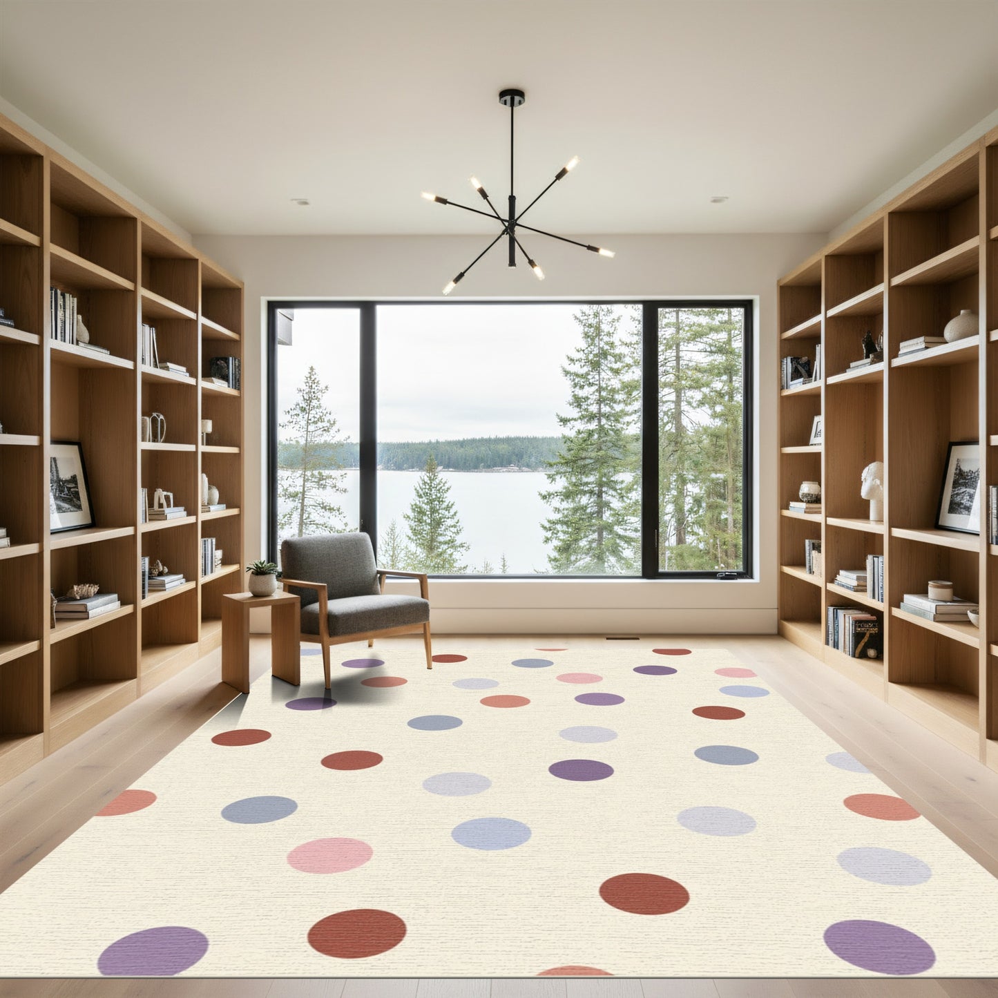 Pastel Polka Dot Round Shapes Rug