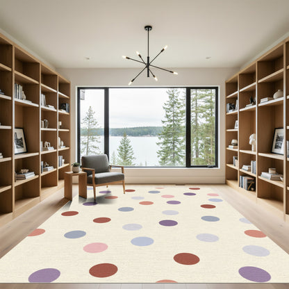 Pastel Polka Dot Round Shapes Rug