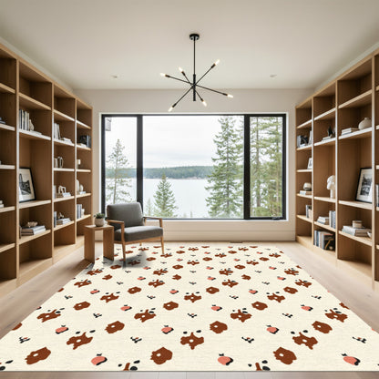 Whimsical Brown Stained Blotches Rug