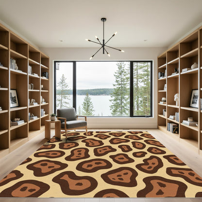 Brown Leopard Spots Abstract Rug