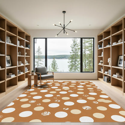 Amber White Tan Polka Dot Scatter Rug