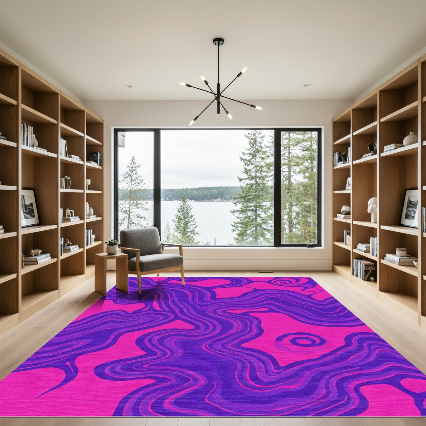 Vibrant Purple Pink Swirl Rug