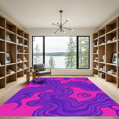 Vibrant Purple Pink Swirl Rug