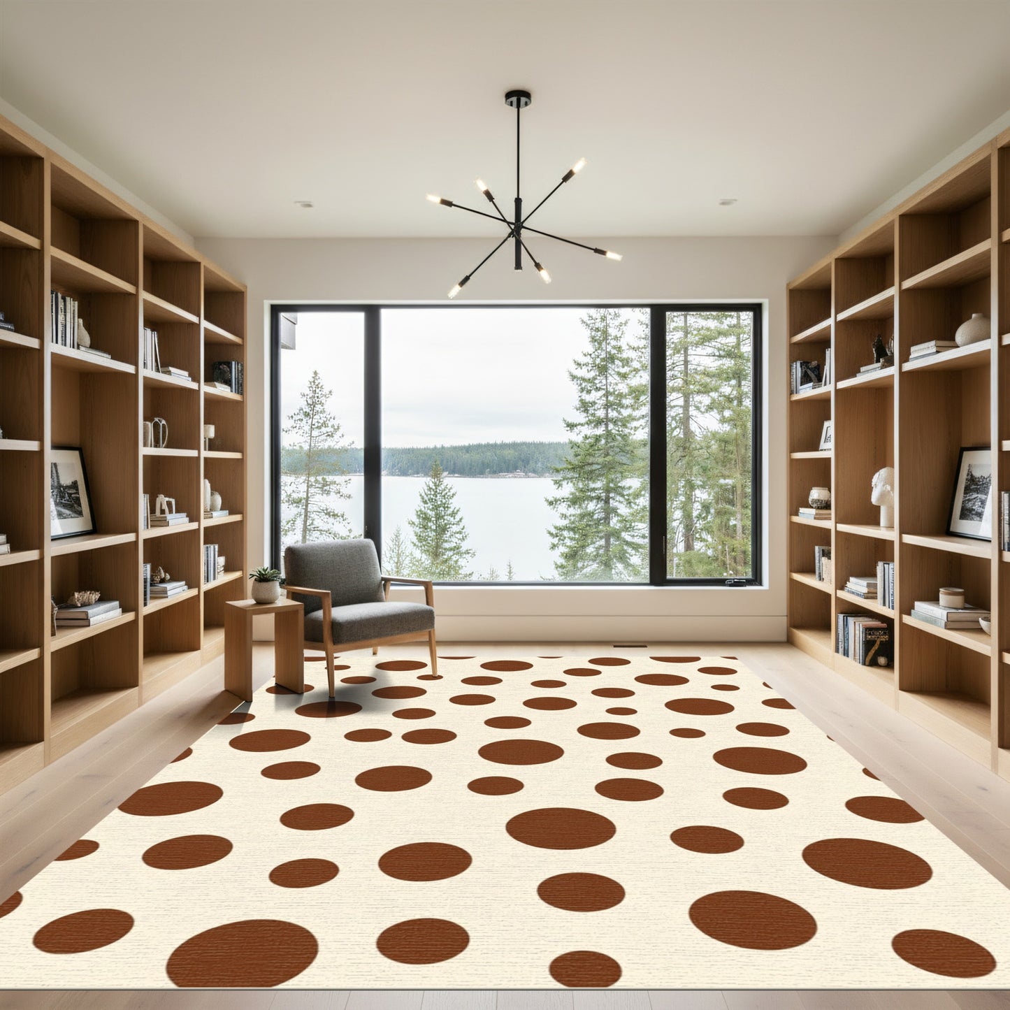 Brown Polka Dot Dispersion Rug