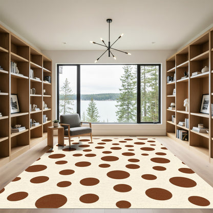 Brown Polka Dot Dispersion Rug