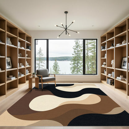 Earthy Tones Abstract Organic Flow Rug