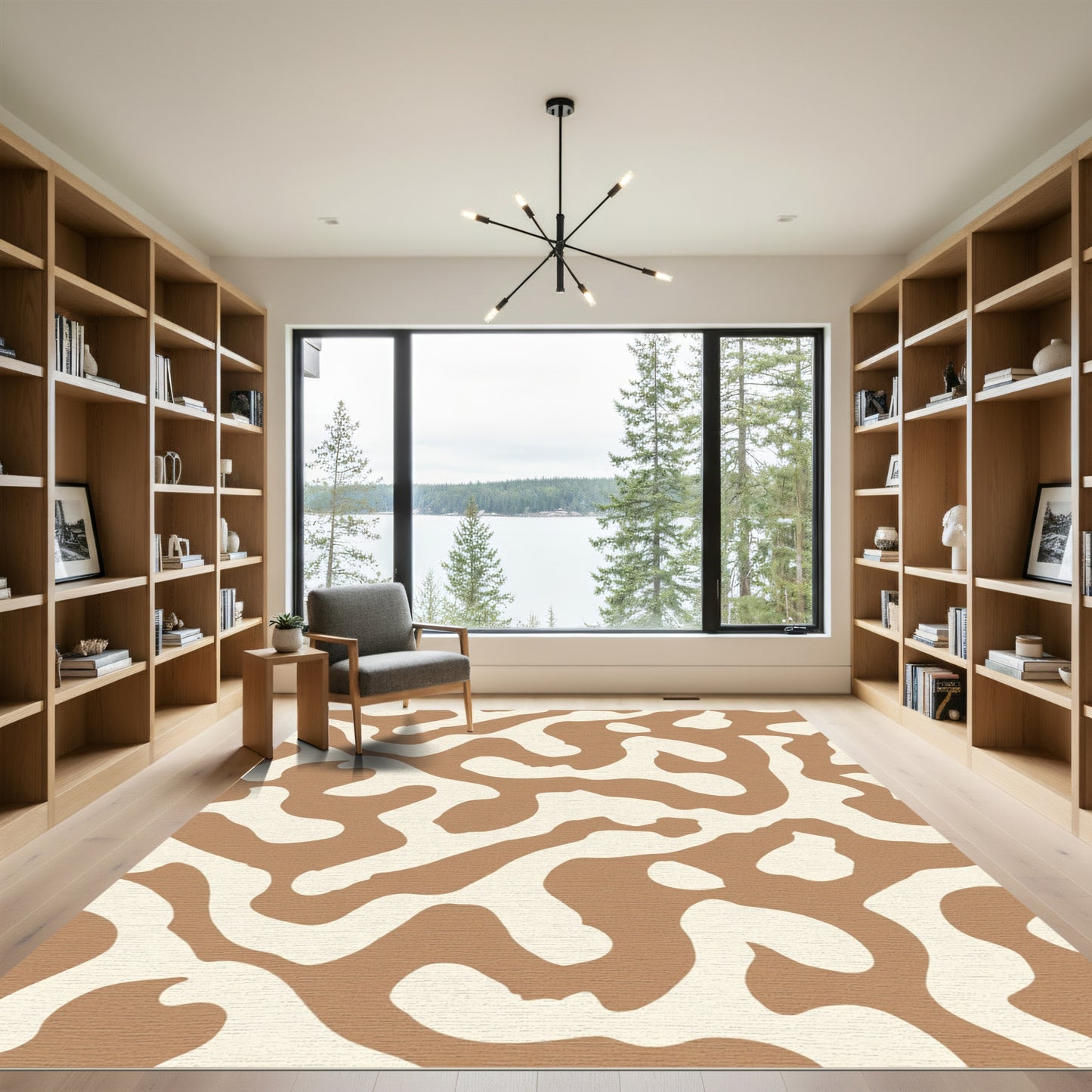 Earthy Swirl Abstract Organic Rug