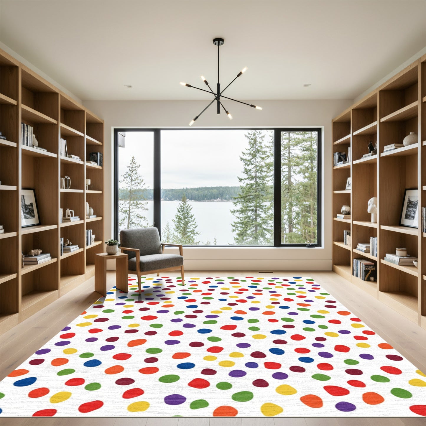 Vibrant Colorful Polka Dot Scatter Rug