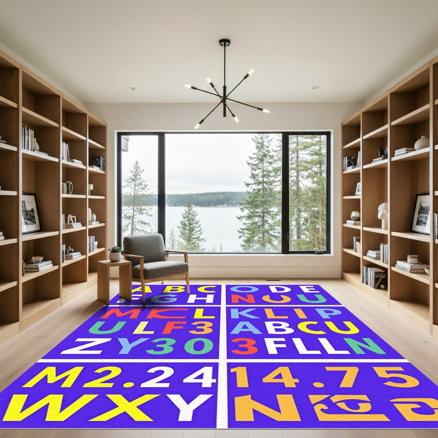 Bold Alphabet Numbers Collage Rug