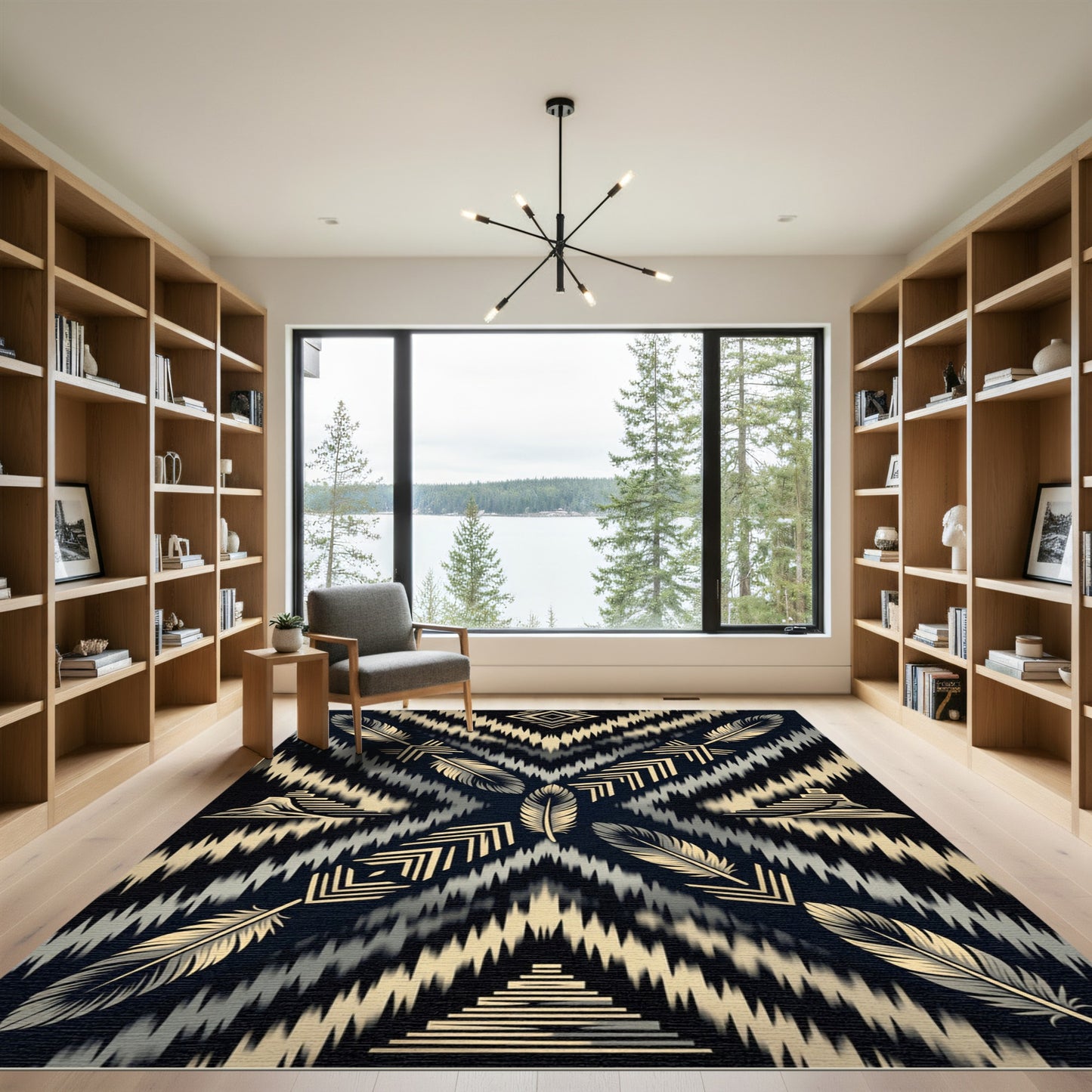 Golden Feather Summit Abstract Rug