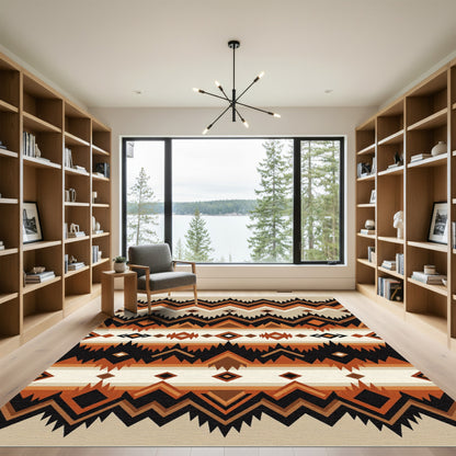 Earthy Tone Geometric Southwestern Diamond Tapestry Rug