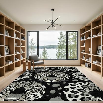 Monochromatic Leopard Spots Full Face Rug