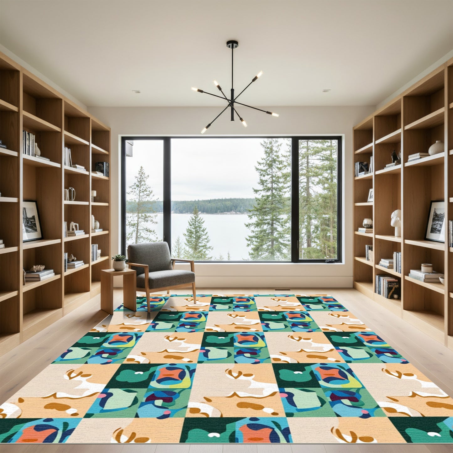 Abstract Patchwork Geo Color Block Rug
