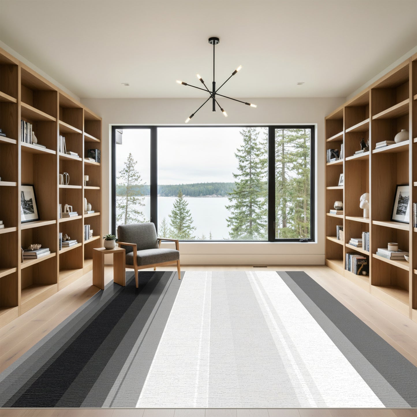 Monochromatic Vertical Striped Gradient Rug