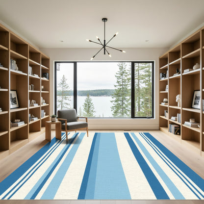 Ocean Breeze Striped Cream Rug