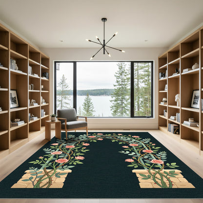Blush Pink Rose Garden Arch Rug