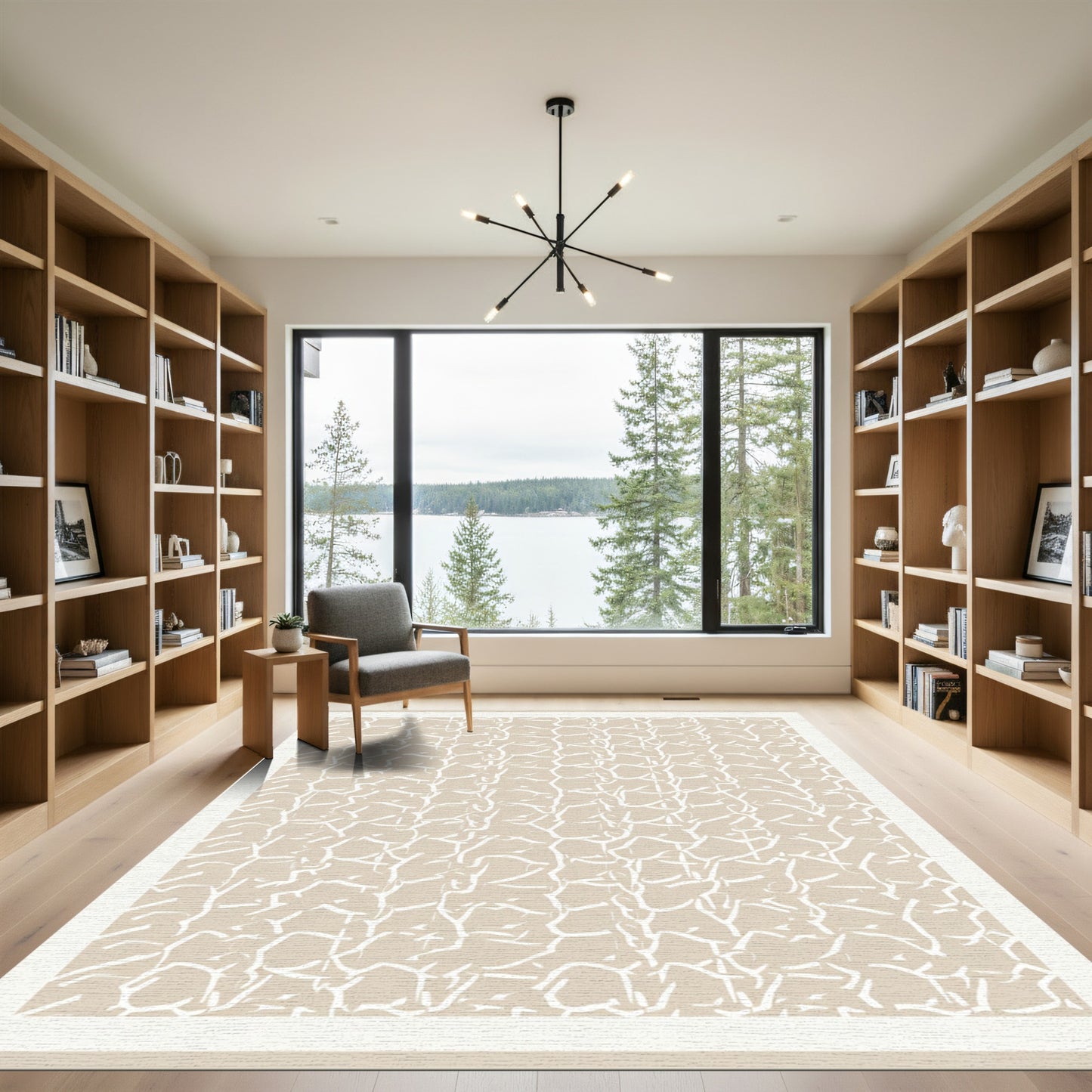 Neutral Cracked Earth Organic Rug