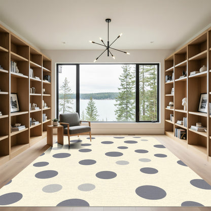 Classic Grey Polka Dot Scatter Rug