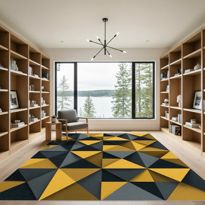 Chic Geometric Diamond Textured Rug