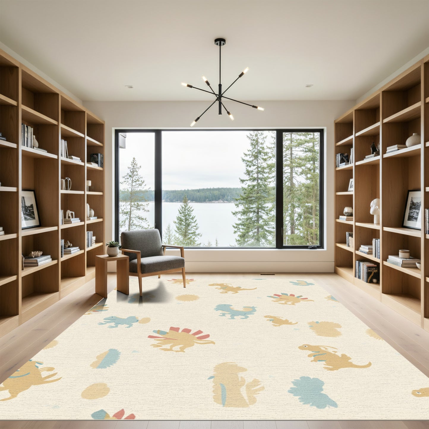 Whimsical Dinosaur Pals Cream Rug