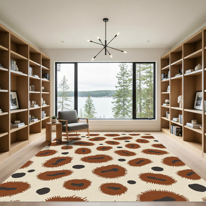 Brown Abstract Animal Spots Rug