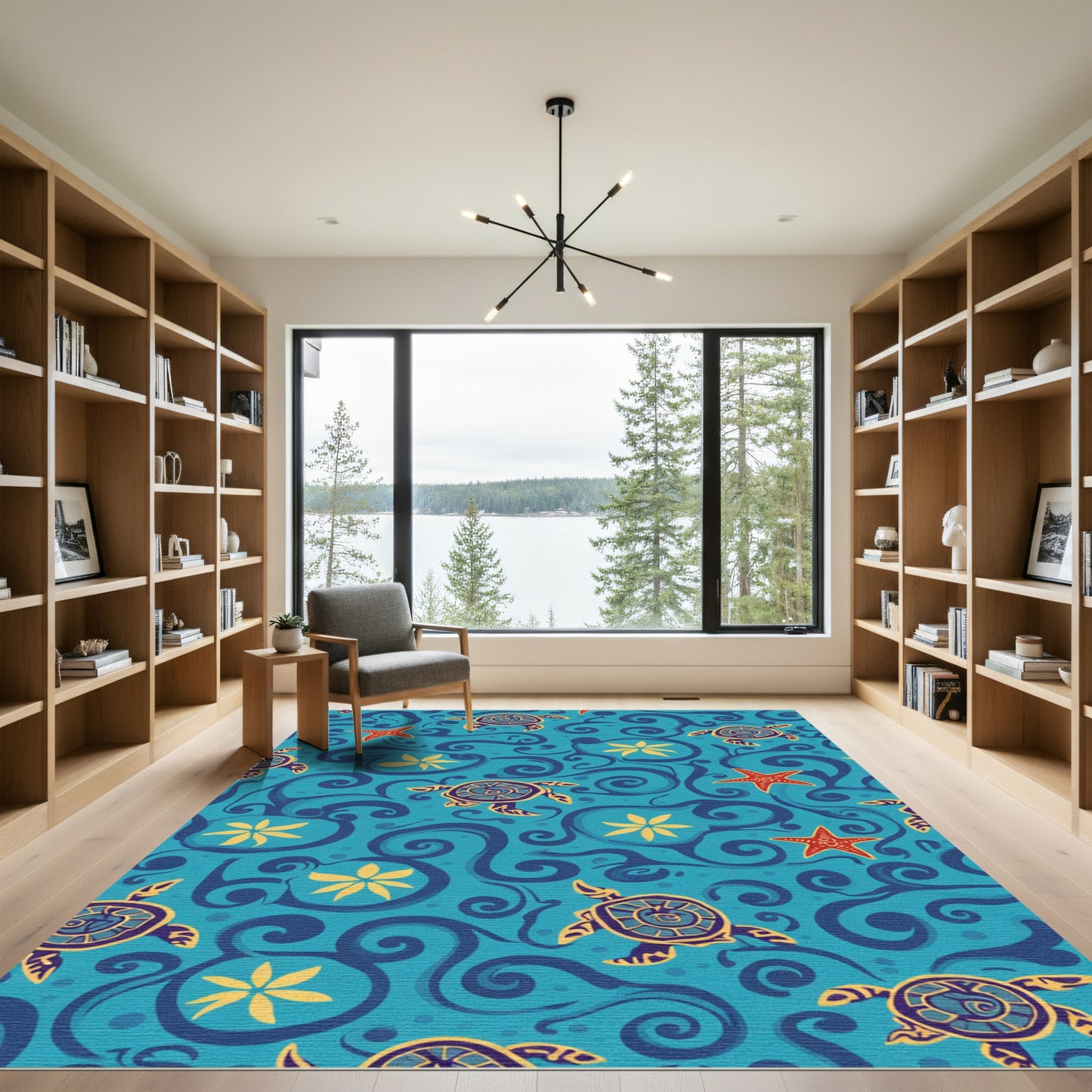 Oceanic Turtles And Starfish Rug