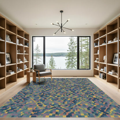 Earthy Tones Pixelated Diamond Rug